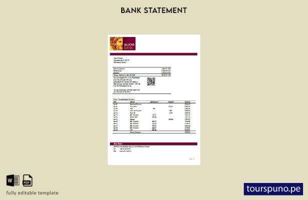 listo para imprimir plantilla de word   extracto bancario de Polonia Alior